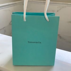 Tiffany and Co. little blue shopping bag.